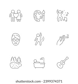Set line icons of relax