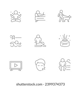 Set line Icons of Relax