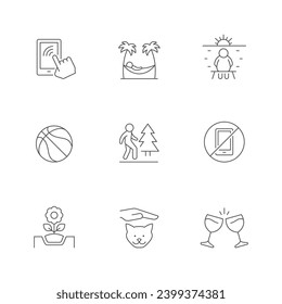 Set line Icons of Relax