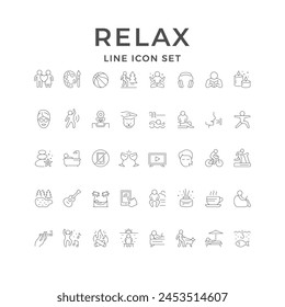 Establecer iconos de línea de relax