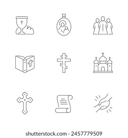 Set line icons of religion