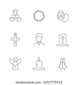 Set line icons of religion