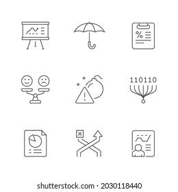 Set line icons of risk management