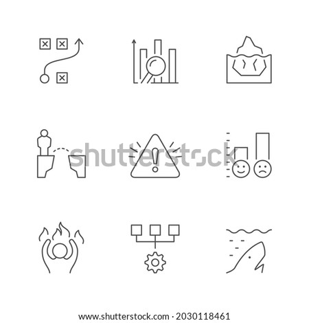 Set line icons of risk management