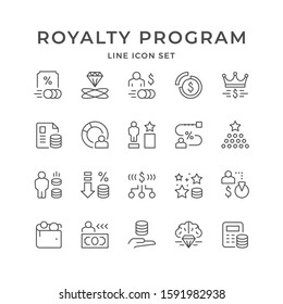 Set line icons of royalty program