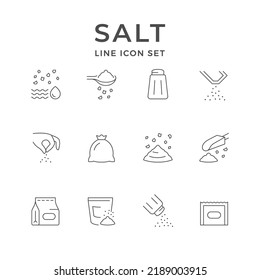 Set line icons of salt