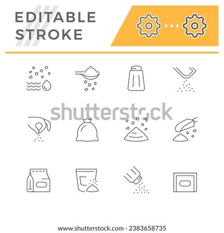 Set line icons of salt