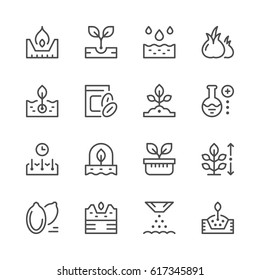 Set line icons of seed and seedling
