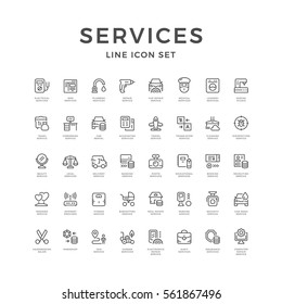 Set line icons of service isolated on white. Vector illustration