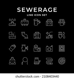 Set line icons of sewerage