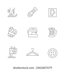 Set line icons of sewing