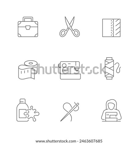 Set line icons of sewing