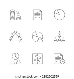 Set line icons of shareholder