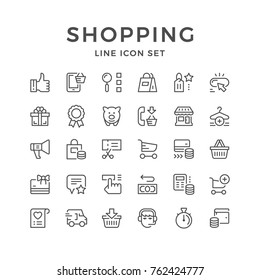 Set line icons of shopping