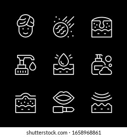 Set line icons of skin care