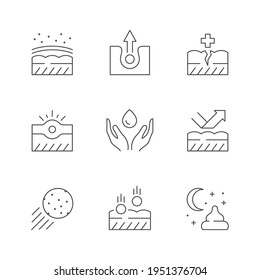 Set line icons of skin care