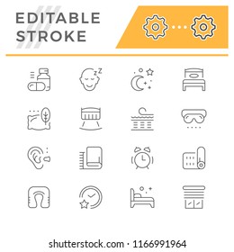Set line icons of sleep