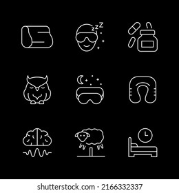 Set line icons of sleep