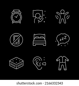 Set line icons of sleep