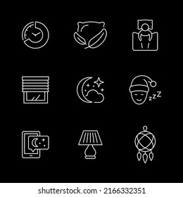 Set line icons of sleep