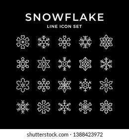 Set Line Icons Of Snowflake