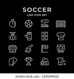 Set line icons of soccer