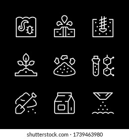 Set line icons of soil