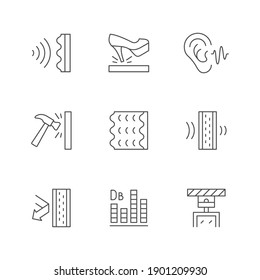 Set line icons of soundproofing