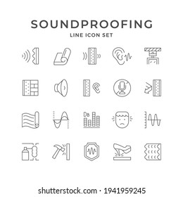 Set line icons of soundproofing