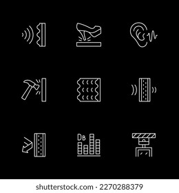 Set line icons of soundproofing