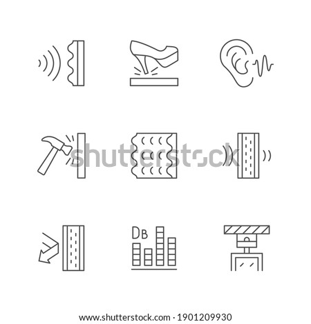 Set line icons of soundproofing