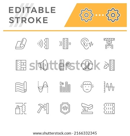 Set line icons of soundproofing