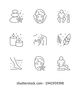Set line icons of spa