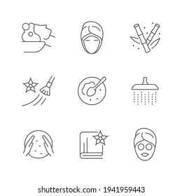 Set line icons of spa