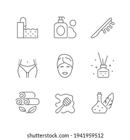 Establecer iconos de línea de spa