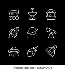 Set line icons of space