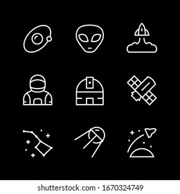 Set line icons of space
