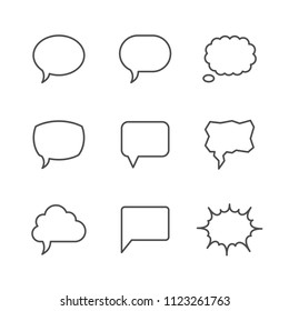 Set line icons of speech bubble