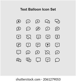 
set of line icons, speech bubbles or text balloons with various things. simple line icon