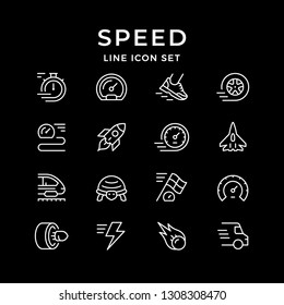 Set line icons of speed
