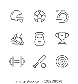 Set line icons of sport - Shutterstock ID 1352539598