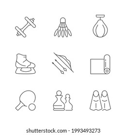 Set line icons of sport equipment