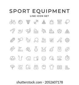 Set line icons of sport equipment