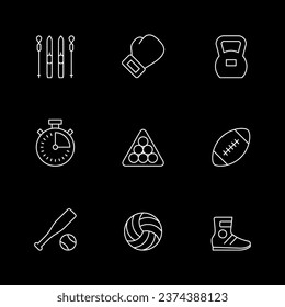 Set line icons of sport equipment