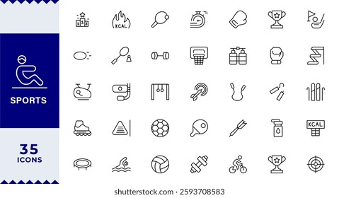 Set line icons of sport Professional Sports Icon Collection - High-Quality Icons for Teams, Events,Sports Icon