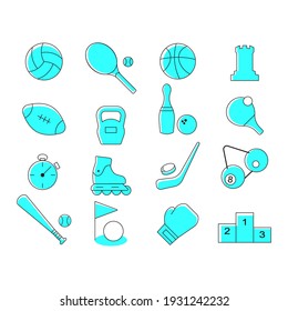 Set line icons of sport, icons for web and mobile. Healthy lifestyle. Sport activities color symbols pack