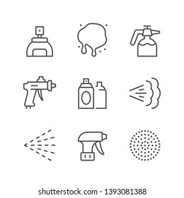 Set line icons of spray