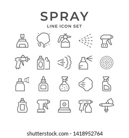 Set Line Icons Of Spray