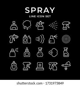 Set line icons of spray