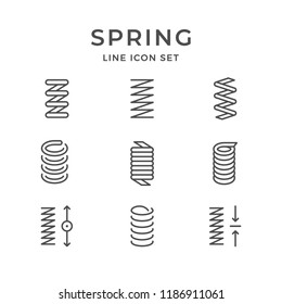 Set line icons of spring